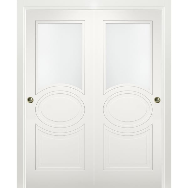 Vdomdoors Closet Bypass Interior Door, 36" x 84", White - MELA7012DBD-WS-3684