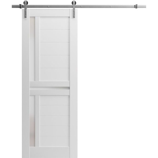 Sartodoors Sliding Closet Bi-fold Doors 48 x 84in, Quadro 4445 Nebraska Grey W/ Frosted Glass, Sturdy Tracks - QUADRO4445BF-NEB-4884