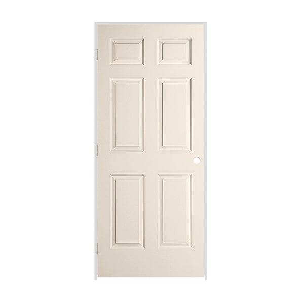 Codel Doors 26" x 80" x 1-3/8" Primed 6-Panel Colonist Molded Hollow Core 7-1/4" RH Prehung Door w/Stn Nckl Hngs - 2268MHCCOLRH15714