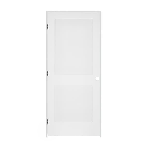Codel Doors 26" x 80" x 1-3/8" Primed 2-Panel Interior Flat Panel Door with Ovolo Bead 4-9/16" RH Prehung Door - 2268PRI8082RH10B4916