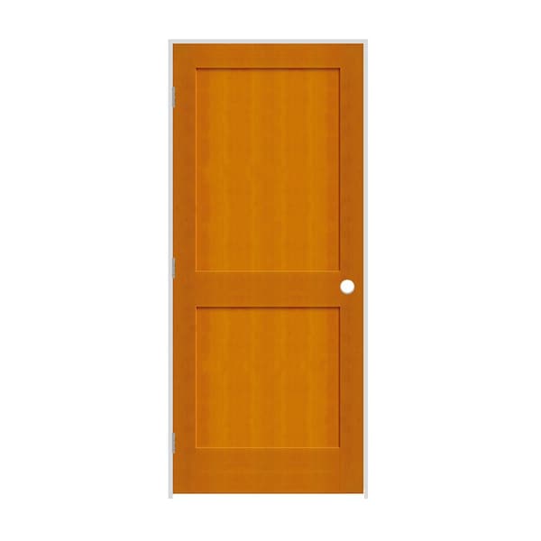 Trimlite 30" x 80" x 1-3/8" Fir 2-Panel Interior Shaker 7-1/4" RH Prehung Door with Brushed Chrome Hinges - 2668FIR8402RH26D714