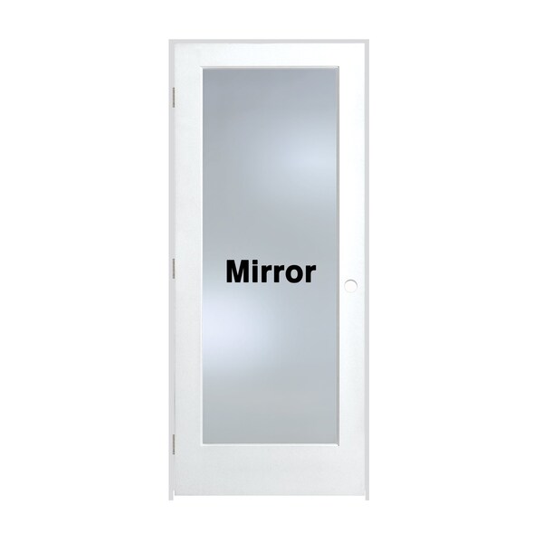 Trimlite Primed 1Lite Mirror TwoSides Tempered Glass Interior French 49/16" RH Prehung Brushed Chrome - 3068PRI1501MIRTRH26D4916