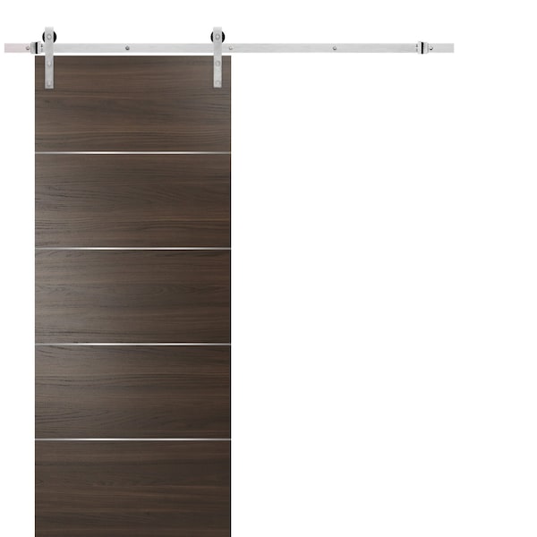 Sartodoors Barn Interior Door, 42" x 96", White - PLANUM20BD-SHOYA-S-36