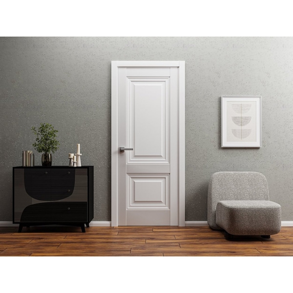 Sartodoors Slab Barn Door Panel 30 x 80in, White Silk, Sturdy Finished Interior Doors, Pocket Closet Sliding - LUCIA8831S-WS-30