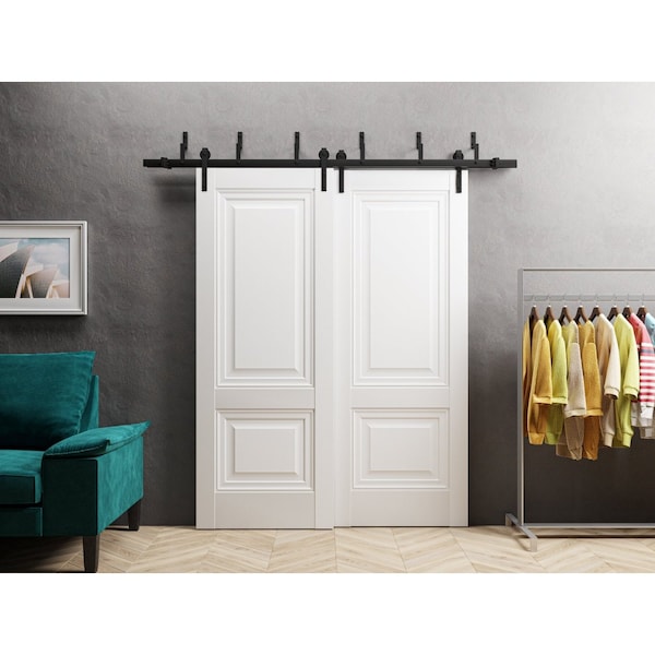 Sartodoors Slab Barn Door Panel 30 x 80in, White Silk, Sturdy Finished Interior Doors, Pocket Closet Sliding - LUCIA8831S-WS-30