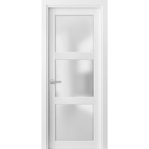 Sartodoors French Interior Door, 24" x 80", White - LUCIA2552ID-BEM-24