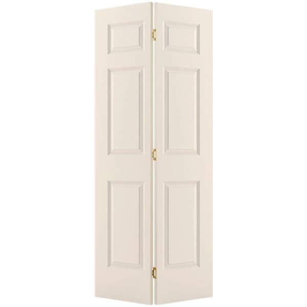 Codel Doors 36" x 80" Primed 6-Panel Colonist Molded Hollow Core Bifold Door and Hardware - 3068MHCCOLBF