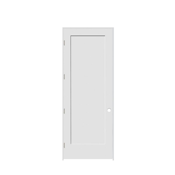 Trimlite 32" x 96" x 1-3/8" Primed 1-Panel Interior Shaker 7-1/4" RH Prehung Door with Satin Nickel Hinges - 2880PRI8401RH15714