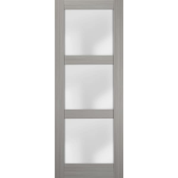 Sartodoors Slab Interior Door, 18" x 80", Gray - LUCIA2552S-SSS-18