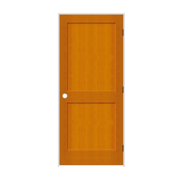Codel Doors 28" x 80" x 1-3/8" Fir 2-Panel Interior Shaker 4-9/16" LH Prehung Door with Matte Black Hinges - 2468FIR8402LH10B4916