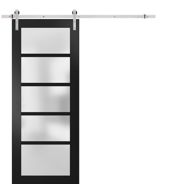 Sartodoors Barn Interior Door, 32" x 80", Black - QUADRO4002BD-S-BLK-32