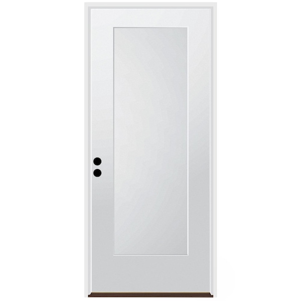 Codel Doors 32" x 80" Primed White Shaker Exterior Fiberglass Door - 2868RHISPSF1PSHK49161DB