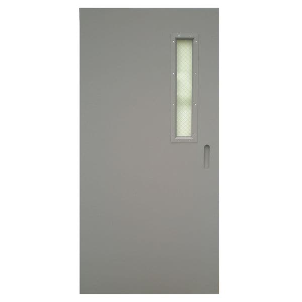 Ceco Narrow Light Steel Door with Glass, 80 in H, 32 in W, 1 3/4 in Thick, 18-gauge, Type: 1 - CHMD X NL28 68 X MORT-CE-18GA-WG