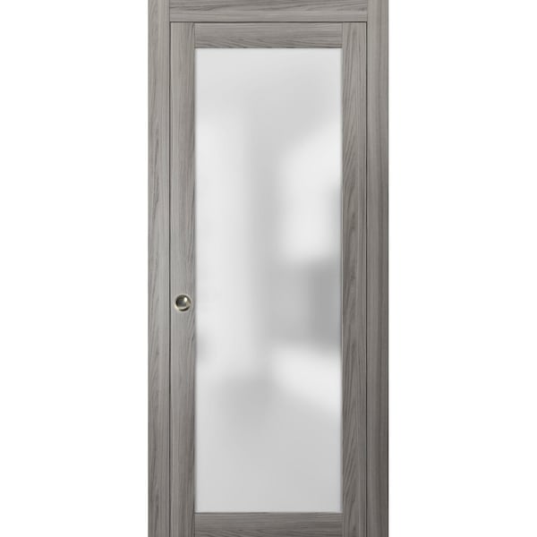 Sartodoors Modern Pocket 42x84 Planum 2102 Ginger Ash Pocket Frame Trims Pulls Track SetSlide,  - PLANUM2102PD-GA-4284