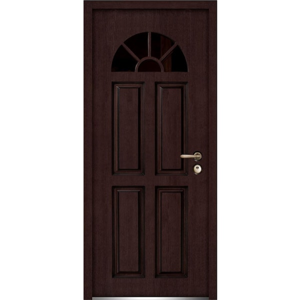 Vdomdoors Front Exterior Prehung Glass Steel Door 36x80 " InswingBallucio 1788 Dark  OakPanel Inserts Classic - BALLUCIO1788ED-BRW-36-LH