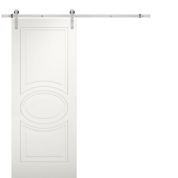 Vdomdoors Barn Interior Door, 42" x 80", White - MELA7001BD-S-WS-42