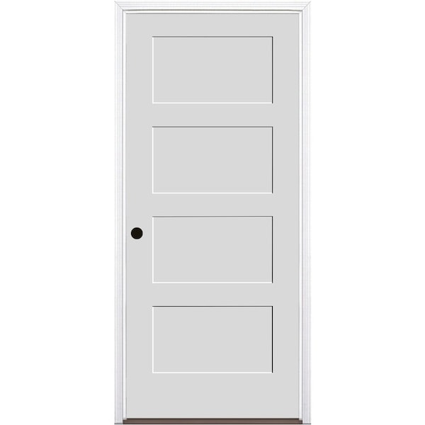 Trimlite Primed 4Panel Equal Panel Interior Shaker 20 Min Fire Rated 69/16" RH Prehung Brushed Chrome - 3068134PRI844420MRH26DB6916