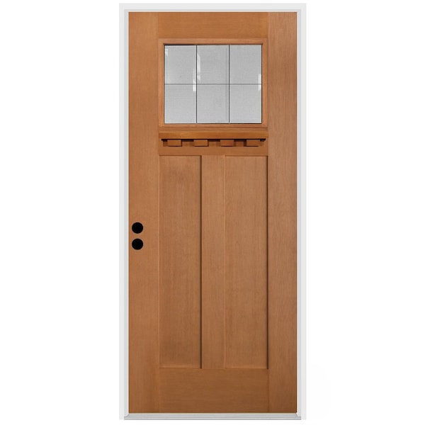 Codel Doors 32" x 80" Fir Grain Shaker Exterior Fiberglass Door - 2868RHISPFGHFLS200P491610BM