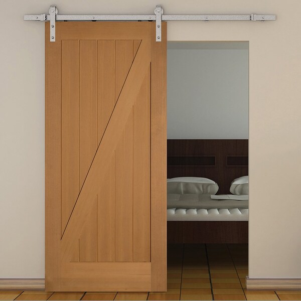 Codel Doors 42" x 84 " VG Fir 1-Panel Z-Bar Barn Door with Silver Hardware - 3670FIR8401Z-H7SS