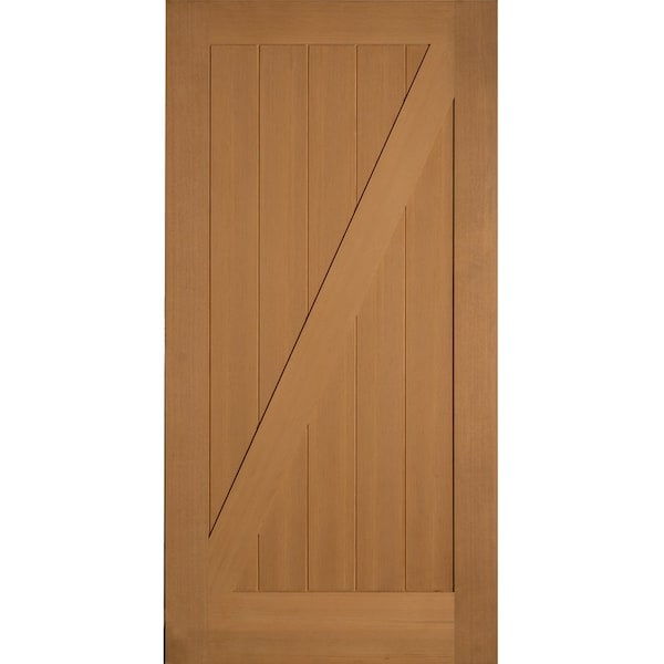Codel Doors 42" x 84 " VG Fir 1-Panel Z-Bar Barn Door with Silver Hardware - 3670FIR8401Z-H7SS