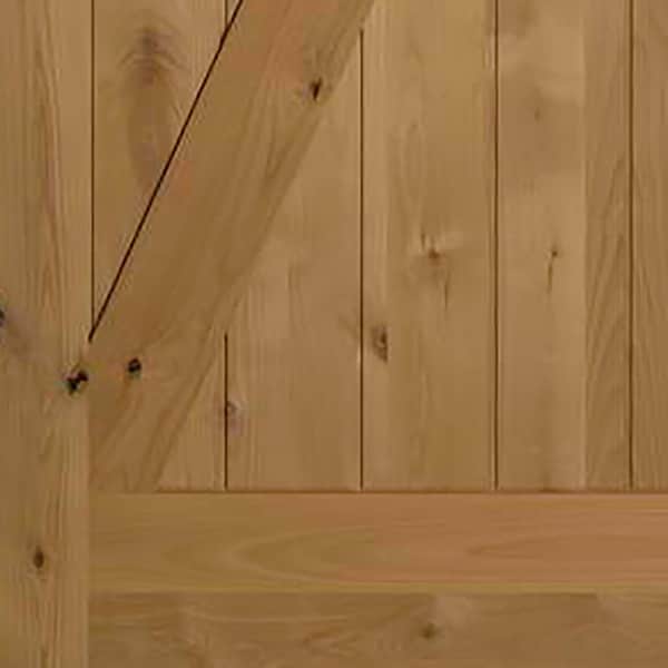 Codel Doors 42" x 84 " Knotty Alder 1-Panel Z-Bar Barn Door with Silver Hardware - 3670SKA8401Z-H7SS
