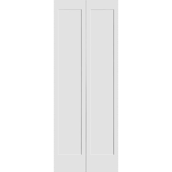 Codel Doors 24" x 80" Primed 1-Panel Shaker Bifold Door and Hardware - 2068PRI8401BF
