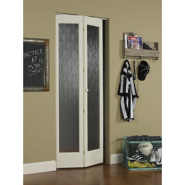 Parche 36 x 80 in. Full Glass Aspen Bifold Door, Unfinished Pine - PA3570685