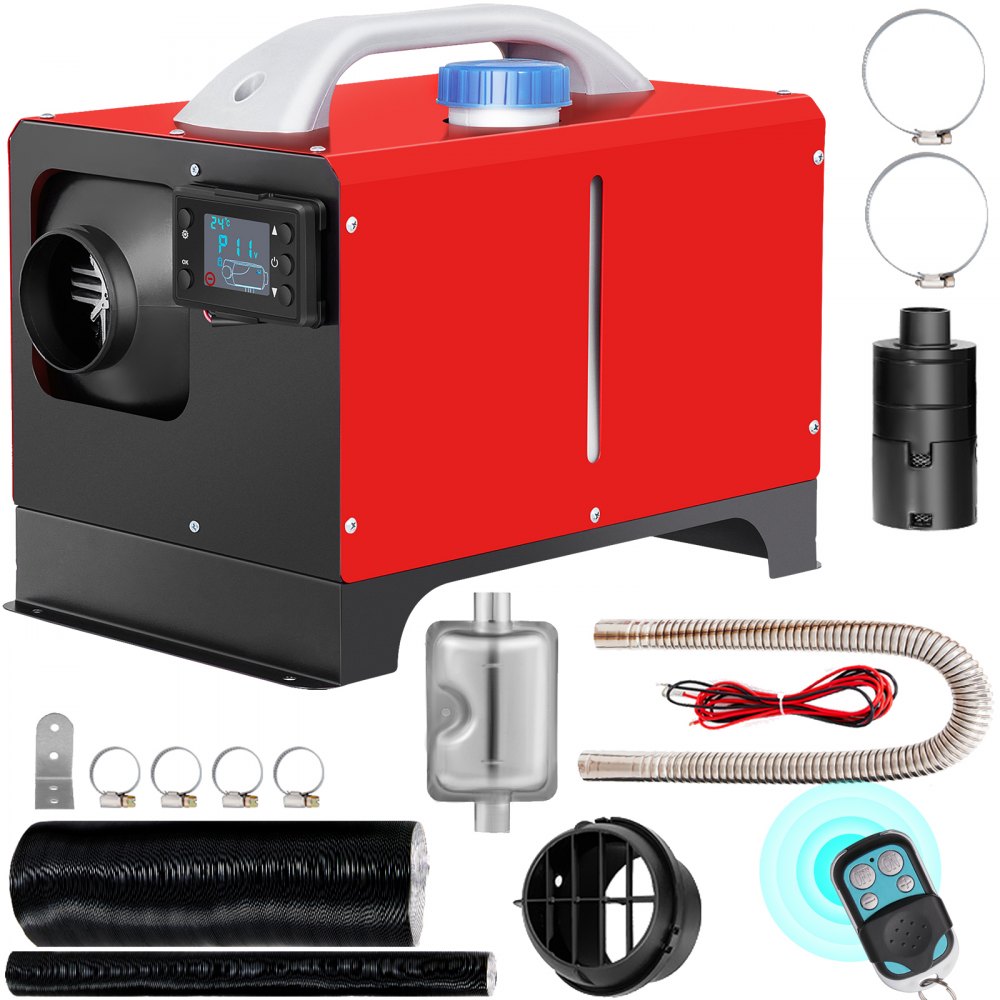 VEVOR Diesel Air Heater, 5KW 12V Parking Heater, Mini Truck Heater, Single Outlet Hole, with Black LCD, Remote Control, Fast Heating Diesel Heater, For RV Truck, Boat, Bus, Car Trailer, Motorhomes - ZCJRQXK5KWDFKYJKGV0