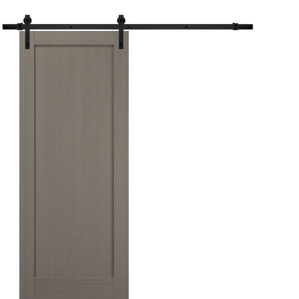 Sartodoors Barn Interior Door, 42" x 80", Gray - QUADRO4111BD-B-KS-42