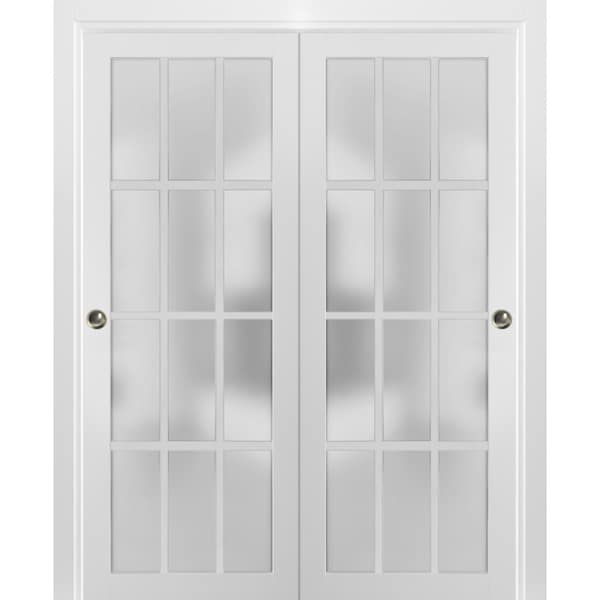 Sartodoors Closet Bypass Interior Door, 48" x 80", White - FELICIA3312DBD-BEM-48