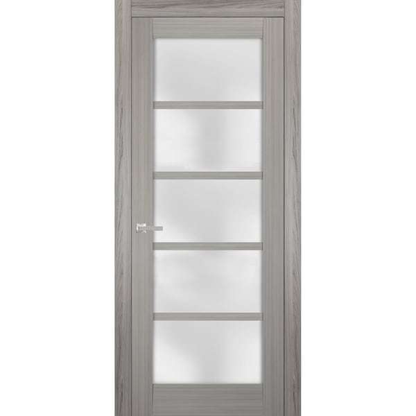 Sartodoors French Interior Door, 18" x 96", Gray - QUADRO4002ID-SSS-1896