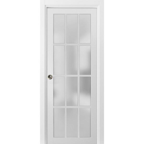 Sartodoors Pocket Interior Door, 28" x 84", White - FELICIA3312PD-BEM-2884