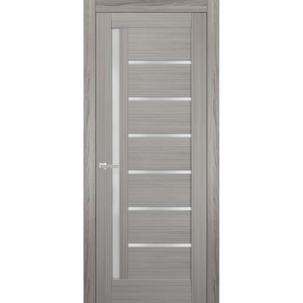 Sartodoors French Interior Door, 18" x 84", Gray - QUADRO4088ID-SSS-1884