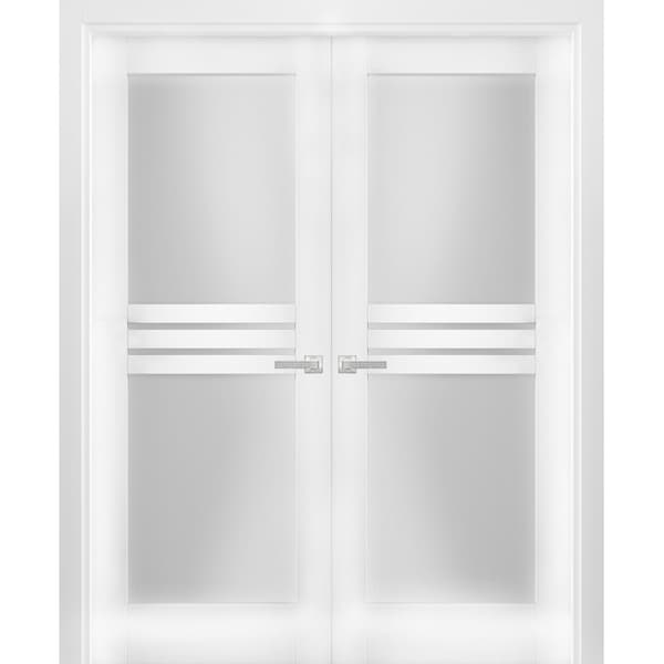 Vdomdoors Double French Interior Door, 36" x 80", White - MELA7222DD-WS-36