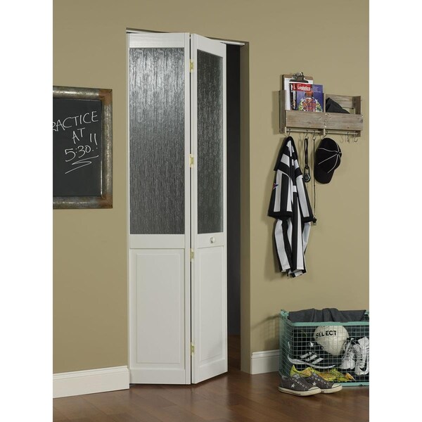 Parche 32 x 80 in. Half Glass Aspen Bifold Door, Unfinished Pine - PA3589352