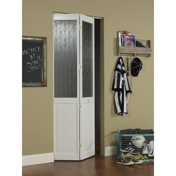 American Wood 32 x 80 in. Half Glass Aspen Bifold Door, Unfinished Pine - 854728