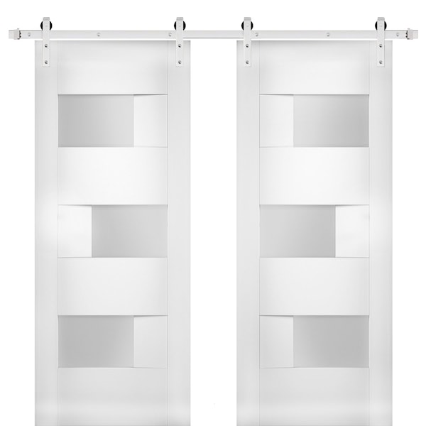 Vdomdoors Double Pocket Interior Door, 84" x 80", Concrete - SETE6933DB-S-WS-7284