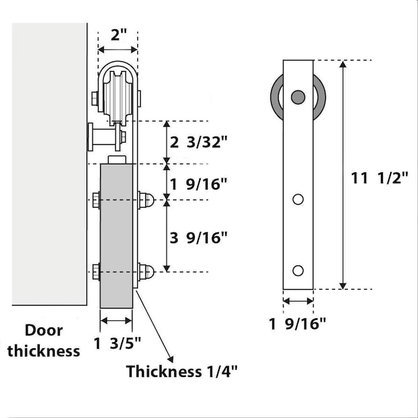 Sartodoors Sturdy Barn Door 24 x 84in, Nebraska Grey W/ Frosted Glass, 6.6FT Rail Hangers Heavy Hardware Set - SETE6933BD-B-NEB-2484
