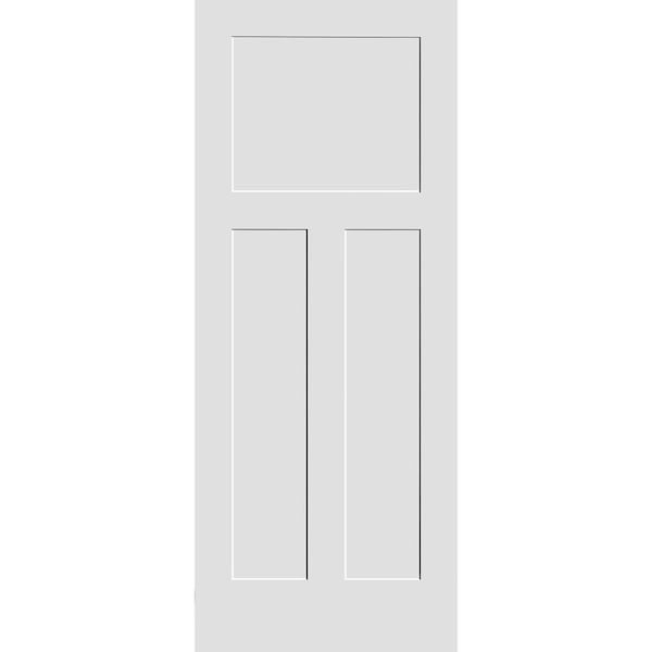 Codel Doors 26" x 96" Primed 3-Panel Mission Interior Shaker Slab Door - 2280PRI8403