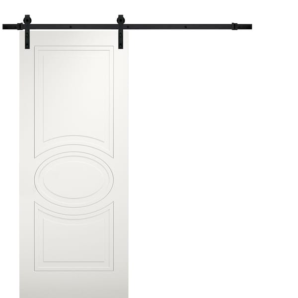 Vdomdoors Barn Interior Door, 30" x 84", White - MELA7001BD-B-WS-3084