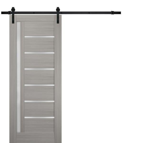 Sartodoors Barn Interior Door, 28" x 80", Gray - QUADRO4088BD-B-SSS-28