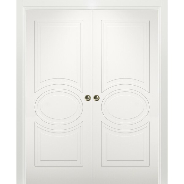 Vdomdoors Double Pocket Interior Door, 72" x 80", White - MELA7001DP-WS-72