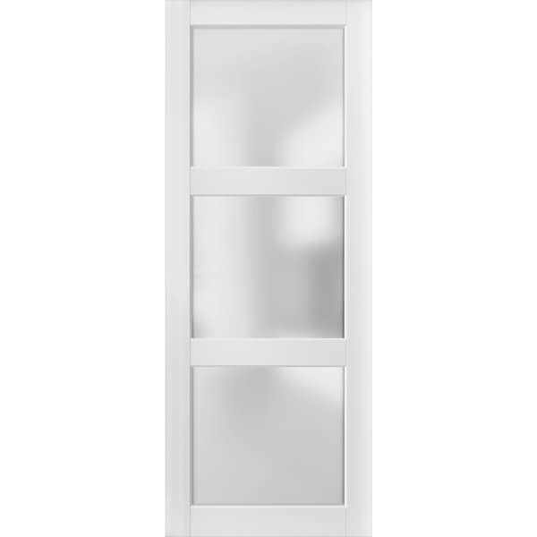Sartodoors Slab Interior Door, 24" x 84", White - LUCIA2552S-BEM-2484