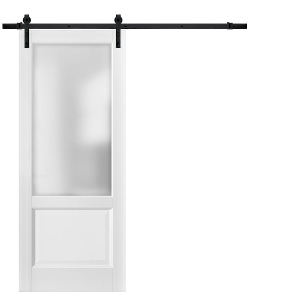 Sartodoors Barn Interior Door, 32" x 84", White - LUCIA22BD-B-BEM-3284