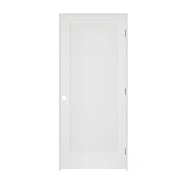 Codel Doors 26" x 80" x 1-3/8" Primed 1-Panel Interior Flat Panel Door with Ovolo Bead 6-9/16" LH Prehung Door - 2268PRI8020LH26D6916