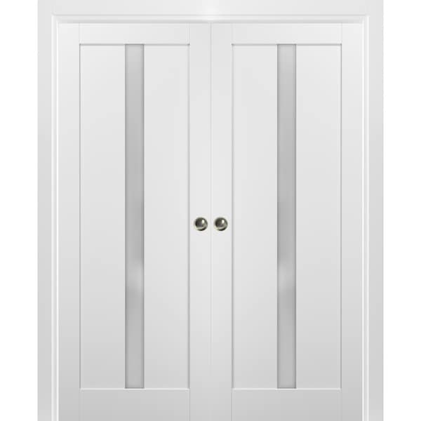 Sartodoors Double Pocket Interior Door, 48" x 80", White - QUADRO4112DP-WS-48