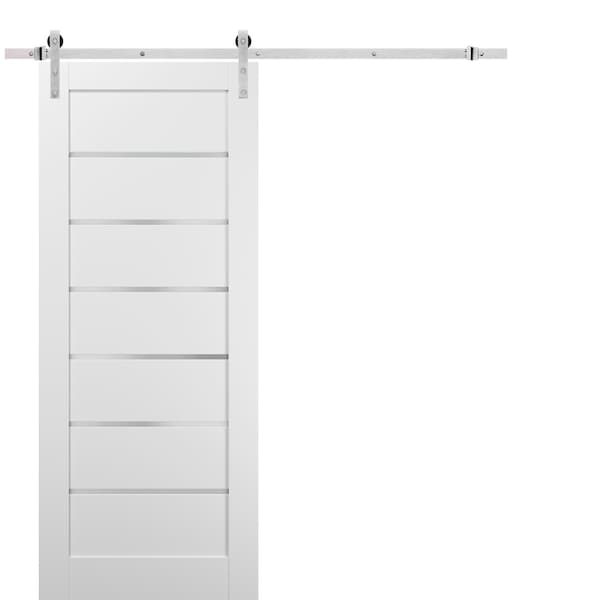 Sartodoors Barn Interior Door, 18" x 96", White - QUADRO4117BD-S-WS-1896