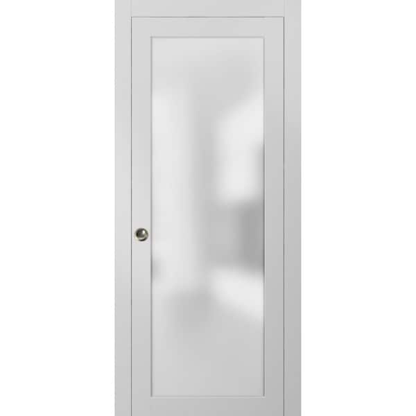 Sartodoors Barn Bypass Interior Door, White - PLANUM2102PD-WS-3096