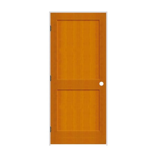 Trimlite 24" x 80" x 1-3/8" Fir 2-Panel Interior Shaker 4-9/16" RH Prehung Door with Matte Black Hinges - 2068FIR8402RH10B4916