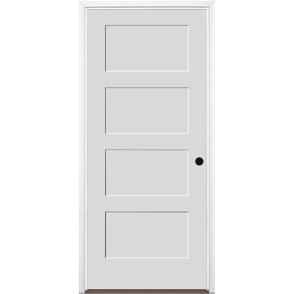 Trimlite Primed 4Panel Equal Panel Interior Shaker 20 Min Fire Rated 49/16" LH Prehung Brushed Chrome - 3068134PRI844420MLH26DB4916